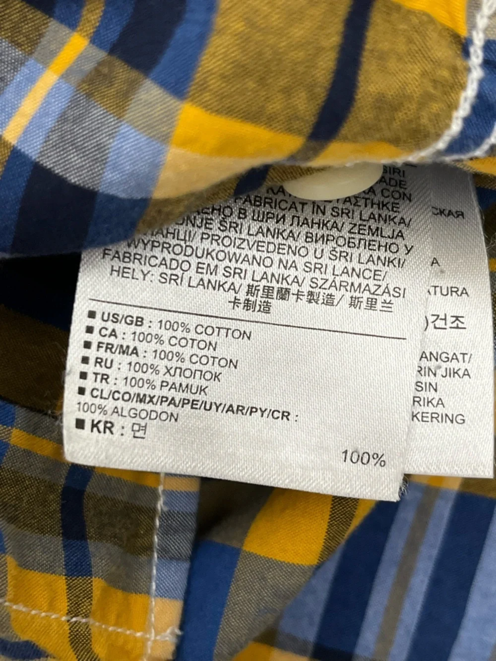 Gap Kids Plaid Cotton Button Down Shirt Boys 4/5 Blue Yellow Long Sleeve Classic